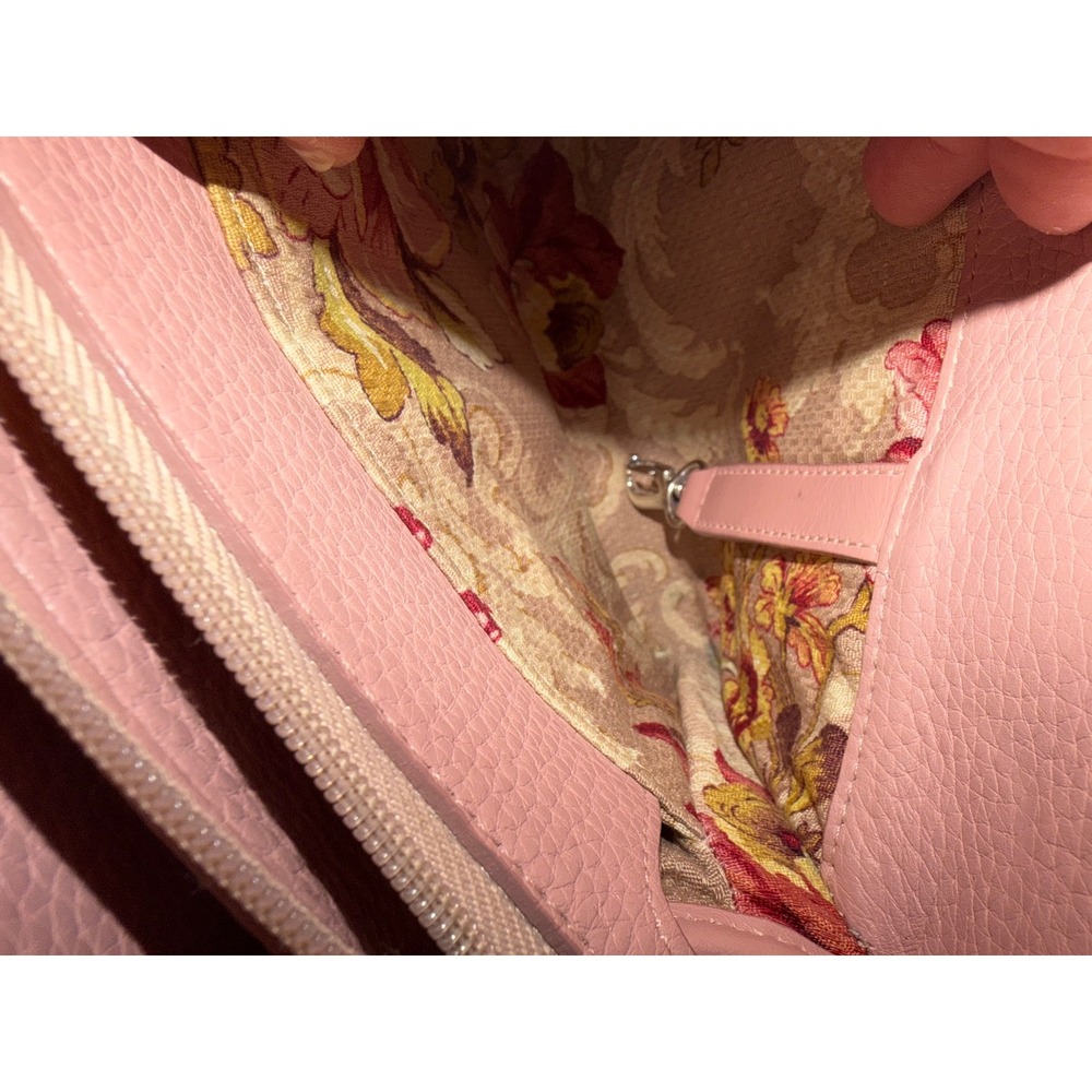 Brighton Light Pink Mauve Croc Embossed Leather Shoulder Bag Heart Charm Floral - Picture 6 of 9